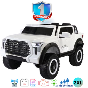 i-Glide™ Kids Electric Ride On Car 4X4 Toyota Tundra Pick Up 2XL White